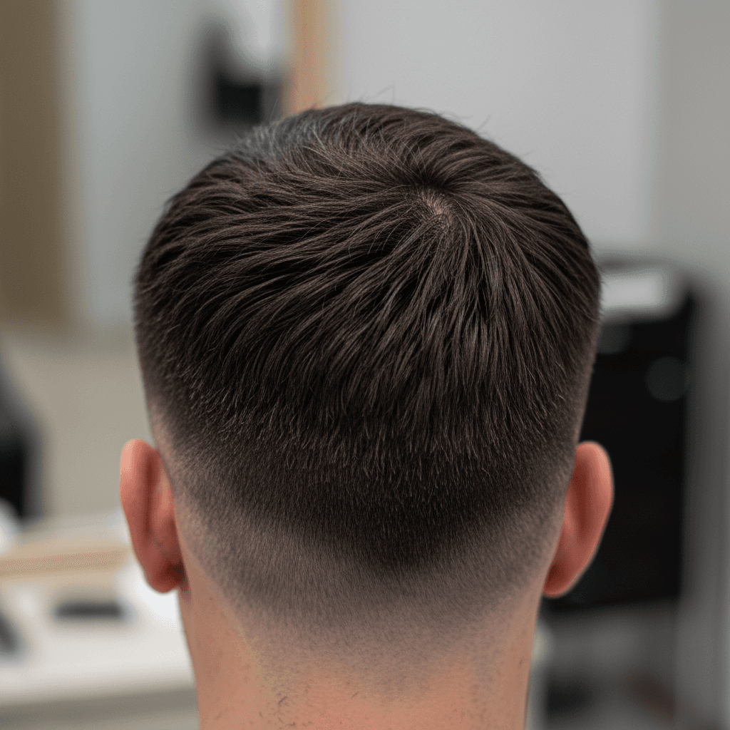 Detailed back nape of precision haircut