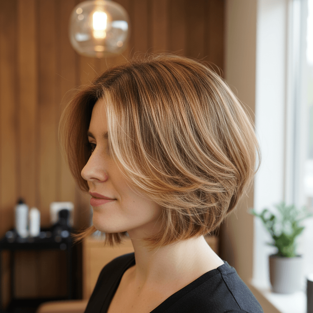 Women's modern bob haircut